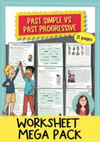 Vorschau - Arbeitsblätter - Past Simple vs Past Progressive – Englisch Arbeitsblätter - Deckblatt