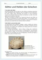 Vorschau - Arbeitsblätter - Götter und Helden der Griechen / Griechische Mythologie - Seite 1