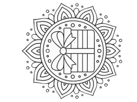Vorschau - Arbeitsblätter - MANDALA "GESCHENK" - in 3 verschiedenen Größen (Weihnachten, Geburtstag) - Seite 2