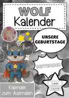 Vorschau - Anderer Materialtyp - Wolfklasse Geburtstagskalender im Superheldenstil - Deckblatt