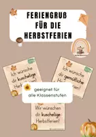 Vorschau - Mal- und Bastelvorlagen - Feriengruß Herbstferien - Deckblatt
