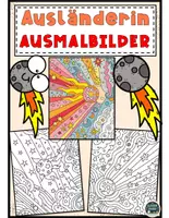 Vorschau - Mal- und Bastelvorlagen - Außerirdische pop art ausmalbilder für kinder - Deckblatt