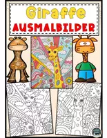 Vorschau - Mal- und Bastelvorlagen - Giraffen Abenteuer – Kreative Pop Art Malvorlagen Materialpaket - Deckblatt