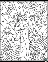 Vorschau - Mal- und Bastelvorlagen - Giraffen Abenteuer – Kreative Pop Art Malvorlagen Materialpaket - Seite 3