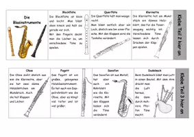 Vorschau - Arbeitsblätter - Die Blasinstrumente (Leporello – 2fach differneziert) - Deckblatt