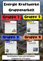 Vorschau - Stationenlernen - Energie Kraftwerke Gruppenarbeit: erneuerbare Energien, fossile Kraftwerke & Stromnetz - Deckblatt