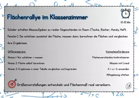 Vorschau - Stationenlernen - Methodenkarten Flächen & Größen Mathe - Seite 1