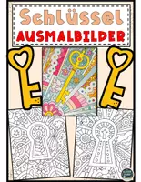 Vorschau - Mal- und Bastelvorlagen - Schlüssel Malvorlagen für kleine Künstler – Pop Art Edition - Deckblatt