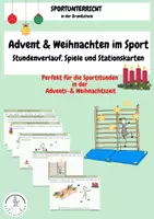 Vorschau - Stundenentwürfe - Materialpaket Sportstunden rund ums Jahr Winter/Fasching/Ostern/Halloween/Advent&Weihnachten (Grundschule) - Seite 1