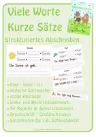 Vorschau - Fördermaterial/Inklusion - Viele Worte - Kurze Sätze (strukturiertes Abschreiben) - Deckblatt