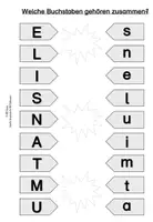 Vorschau - Arbeitsblätter - Buchstaben zuordnen (Druckschrift, differenziert, interaktiv) - Deckblatt