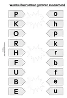 Vorschau - Arbeitsblätter - Buchstaben zuordnen (Druckschrift, differenziert, interaktiv) - Seite 1