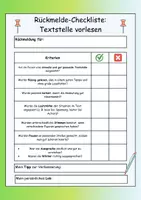 Vorschau - Arbeitsblätter - Rückmelde-Checkliste für eine Buchvorstellung - Seite 1