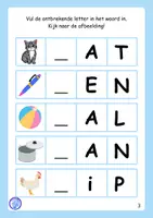 Voorbeeld - Ontbrekende letters (groep 3) - Pagina 2