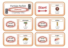 Vorschau - Spiele - Partizip Perfekt - Domino (unregelmäßige Verben) - Seite 1