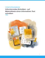 Vorschau - Unterrichtsreihen - Informierendes Schreiben - auf Materialbasis einen informativen Text schreiben | SEK I Deutschunterricht - Deckblatt