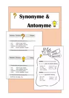Vorschau - Arbeitsblätter - Synonyme Antonyme - Deckblatt