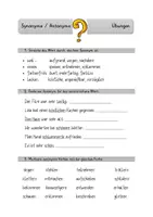 Vorschau - Arbeitsblätter - Synonyme Antonyme - Seite 2