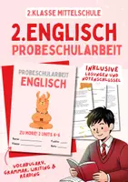 Vorschau - Arbeitsblätter - 2.Englisch-Probeschularbeit - 2.Klasse Mittelschule - Deckblatt
