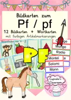 anteprima - Flashcard - Buchstabe Lautverbindung "Pf" Einführung Bildkarten, Wortkarten, Alphabetisierung, DaZ, Deutsch (Combinazione di suoni "Pf" – Carte illustrate) - Pagina di copertina