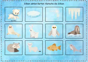 Vorschau - Stationenlernen - 🐻❄️ Eisbär Brettspiel Winter Silben zählen Nordpoltiere - Seite 3