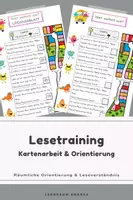 Vorschau - Arbeitsblätter - Lesetraining Kartenarbeit: Räumliche Orientierung & Leseverständnis - Deckblatt
