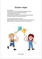 Vorschau - Arbeitsblätter - 🪁Drachen steigen | Deutsch 2. und 3. Klasse | DaZ | DaF | Abschreibtext, Wendediktat - Seite 1