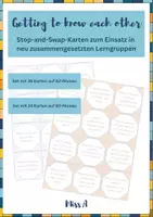Vorschau - Aufgabenkarten - Getting to know each other - Stop and Swap! - Deckblatt