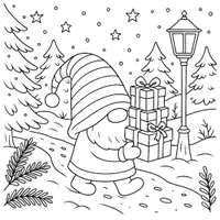 Vorschau - Mal- und Bastelvorlagen - Weihnachts Wichtel Ausmalbilder (50 Malvorlagen) inkl. Stundenentwurf (PDF) - Seite 1