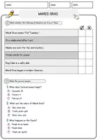 Vorschau - Arbeitsblätter - Mardi Gras Englisch Arbeitsblatt Events and Celebrations Reading Comprehension - Seite 2
