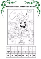 Vorschau - Arbeitsblätter - Notenlesen üben St Patrick Edition Malen nach Noten - Deckblatt