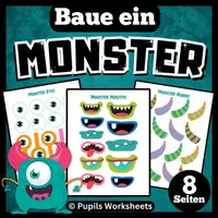 Vorschau - Arbeitsblätter - Erstellen Sie eine Monster Bastelressource - Deckblatt