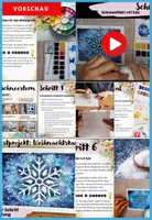Vorschau - Mal- und Bastelvorlagen - Kunst Weihnachten - Schneestern Tutorial mit Videos & Bildern - Wasserfarben Kunst im Winter für Grundschule & Sekundarstufe - Seite 1