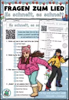 Vorschau - Arbeitsblätter - Lied "Es schneit, es schneit" Fragen zum Text DaZ / Deutsch - Deckblatt
