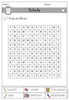 anteprima - Esercizi - Schulsachen - Schule Arbeitsblatt Suchsel differenziert - DaZ/DaF/Sprachförderung (Cruciverba sulla scuola) - Pagina 2
