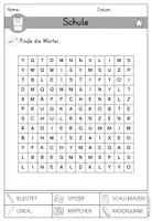 anteprima - Esercizi - Schulsachen - Schule Arbeitsblatt Suchsel differenziert - DaZ/DaF/Sprachförderung (Cruciverba sulla scuola) - Pagina 3
