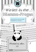 Vorschau - Arbeitsblätter - Spannende Dilemma-Fragen | Würdest du eher...? | ab Kl. 3 - Deckblatt