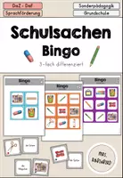 anteprima - Materiale di supporto/inclusione - Schulsachen - Schule Bingo Spiel differenziert - DaZ/DaF/Sprachförderung (Bingo sul vocabolario scolastico) - Pagina di copertina