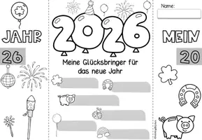 Vorschau - Arbeitsblätter - Mein Jahr 2026 | Lapbook Neujahr | Reflexion & Vorsätze - Seite 1