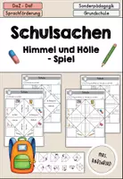 anteprima - Esercizi - Schulsachen - Schule Himmel und Hölle Spiel - DaZ/DaF/Sprachförderung (Gioco: Inferno-Paradiso sulla scuola) - Pagina di copertina