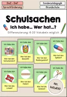 anteprima - Flashcard - Schulsachen - Schule Lesespiel: "Ich habe wer hat..." differenziert - DaZ/DaF/Sprachförderung (Gioco di lettura "Io ho, chi ha..." sulla scuola) - Pagina di copertina