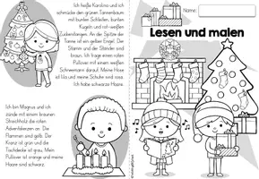Vorschau - Arbeitsblätter - Weihnachten | Lesen und malen - Seite 1