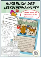 Vorschau - Mal- und Bastelvorlagen - Lebkuchenmännchen basteln – Schreibanlass und Bastelvorlage für die Grundschule - Deckblatt