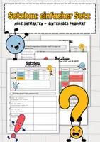 Vorschau - Arbeitsblätter - Satzbau einfacher Satz (alle Satzarten, einteiliges Prädikat) - Deckblatt