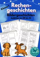 Vorschau - Arbeitsblätter - Rechengeschichten im Zahlenraum bis 10 – Arbeitsblätter zur Addition für die 1. Klasse - Deckblatt
