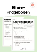 Vorschau - Arbeitsblätter - Elterngespräch: Elternfeedback zum Wohlbefinden des Kindes - Deckblatt