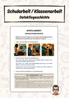 Vorschau - Arbeitsblätter - Schularbeit / Klassenarbeit - Detektivgeschichte - Deckblatt