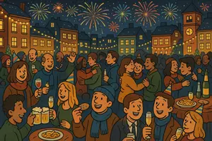 Vorschau - Stundenentwürfe - Wimmelbild Silvester/Neujahr - DEUTSCH FÜR ZWISCHENDURCH - kreatives Schreiben - Vertretungsstunden - Seite 1