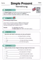 Vorschau - Arbeitsblätter - Simple Present: Verneinung mit Wortfeld Freizeitaktivitäten - Seite 1