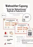 Vorschau - Arbeitsblätter - Weihnachten-Cupsong "Du bist der Weihnachtsmann" - Mitspielsatz (Bodypercussion und Rhythmus) - Deckblatt